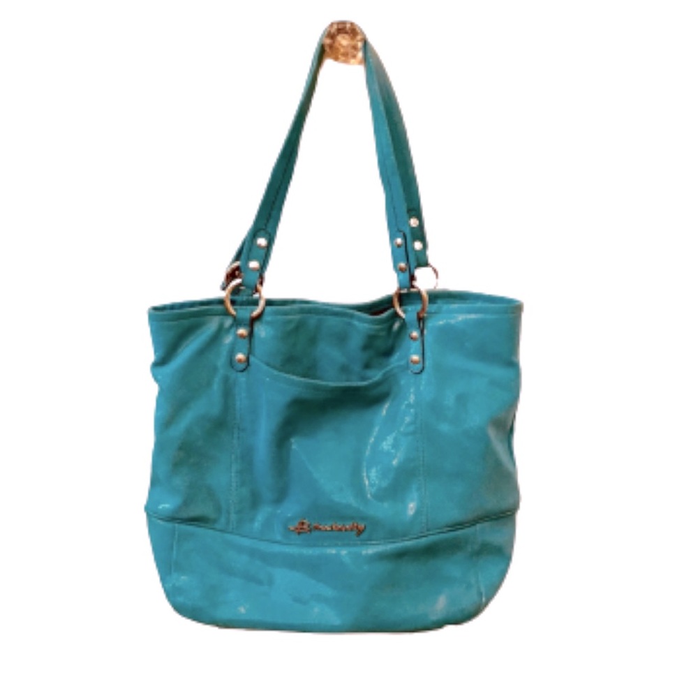 B. Makowsky Teal Leather Shoulder Bag
